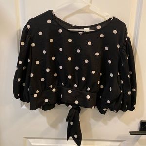 H&M Divided Polka Dot Tie Crop Top